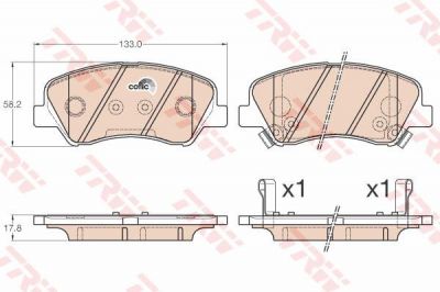 TRW GDB3548 Колодки передние HYUNDAI Solaris 10-