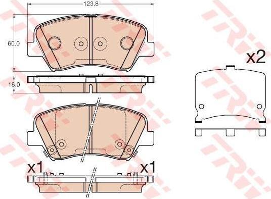TRW GDB3552 Колодки тормозные HYUNDAI i30/ELANTRA 11-/CEED 12- передние