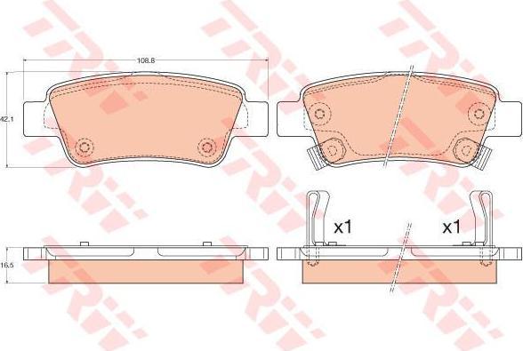 TRW GDB3576 GDB3576_колодки дисковые задние! Honda CR-V IV 2.0/2.4 12>