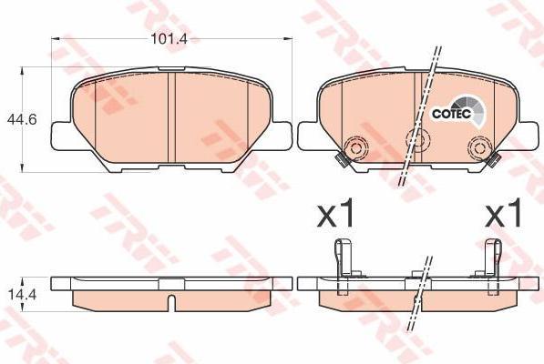 TRW GDB3583 Колодки задние CITROEN C4/MAZDA 6 III/MITSUBISHI Outlander III (4605B070)