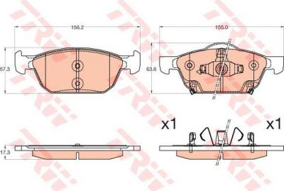 TRW GDB3600 Колодки передние HONDA CIVIC IX 12- GDB3600