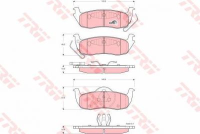 TRW GDB4137 Колодки тормозные JEEP COMMANDER 3.0-5.8 05-/GRAND CHEROKEE 2.7-5.7 00- задние (5080871AA)