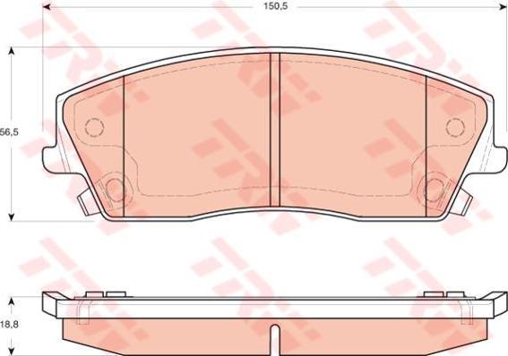 TRW GDB4140 Колодки тормозные CHRYSLER 300C 04- передние (5142555AA)