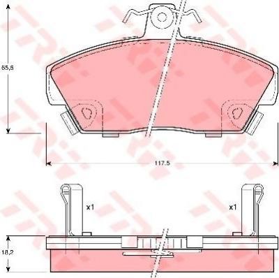 TRW GDB497 Колодки тормозные передние HONDA CIVIC 94-05 (GBP90324AF)