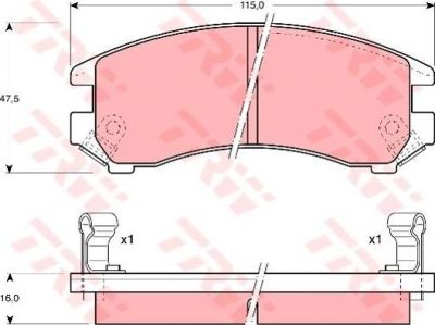 TRW GDB882 комплект тормозных колодок, дисковый тормоз на SUZUKI SWIFT II седан (AH, AJ)