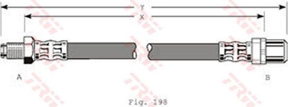 TRW PHB347 Шланг тормозной передний E39 all 95-04 /L=440mm