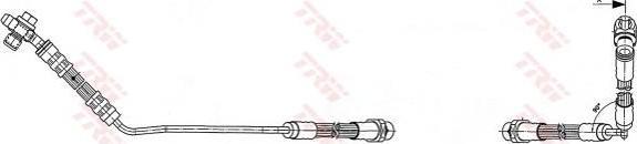 TRW PHD490 Шланг тормозной задний L X5(E53) 00-07/MAZDA Tribute 04-08 /L=510mm