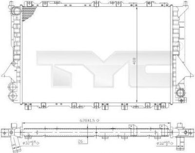 TYC 702-0028 радиатор, охлаждение двигателя на AUDI 100 (4A, C4)