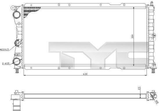 TYC 709-0017-R радиатор, охлаждение двигателя на FIAT PUNTO (176)