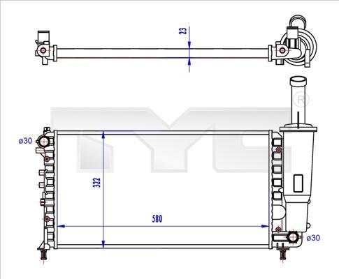 TYC 709-0027-R радиатор, охлаждение двигателя на FIAT PUNTO (188)