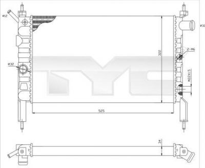 TYC 725-0018 радиатор, охлаждение двигателя на OPEL ASTRA F Наклонная задняя часть (53_, 54_, 58_, 59_)