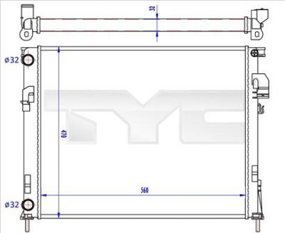 TYC 725-0043-R радиатор, охлаждение двигателя на OPEL VIVARO фургон (F7)
