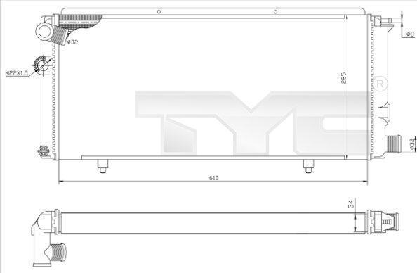 TYC 726-0014-R радиатор, охлаждение двигателя на PEUGEOT 205 I (741A/C)
