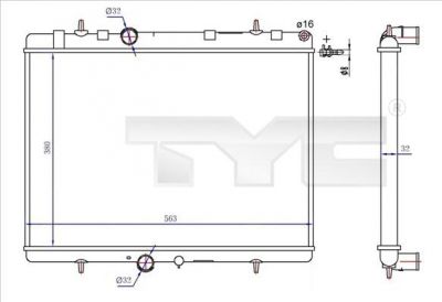 TYC 726-0020-R радиатор, охлаждение двигателя на PEUGEOT 407 (6D_)