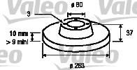 Valeo 186197 тормозной диск на PEUGEOT 305 I Break (581D)