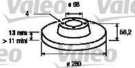 Valeo 186269 тормозной диск на AUDI 80 Avant (8C, B4)