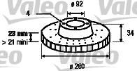 Valeo 186436 тормозной диск на HONDA ACCORD IV (CB)