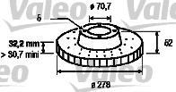 Valeo 197004 тормозной диск на PONTIAC TRANS SPORT