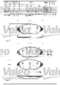 Valeo 601286 комплект тормозных колодок, дисковый тормоз на SKODA OCTAVIA (5E3)