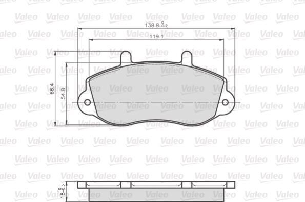 Valeo 872302 комплект тормозных колодок, дисковый тормоз на OPEL MOVANO Combi (J9)