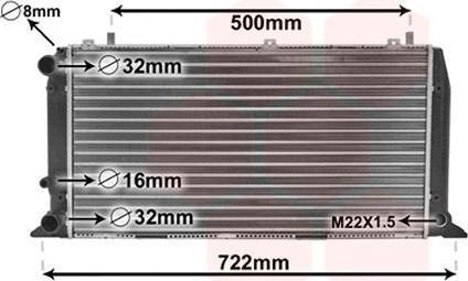 Van Wezel 03002047 радиатор, охлаждение двигателя на AUDI 80 (89, 89Q, 8A, B3)