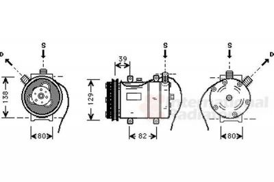 Van Wezel 0300K009 компрессор, кондиционер на AUDI 80 (8C, B4)