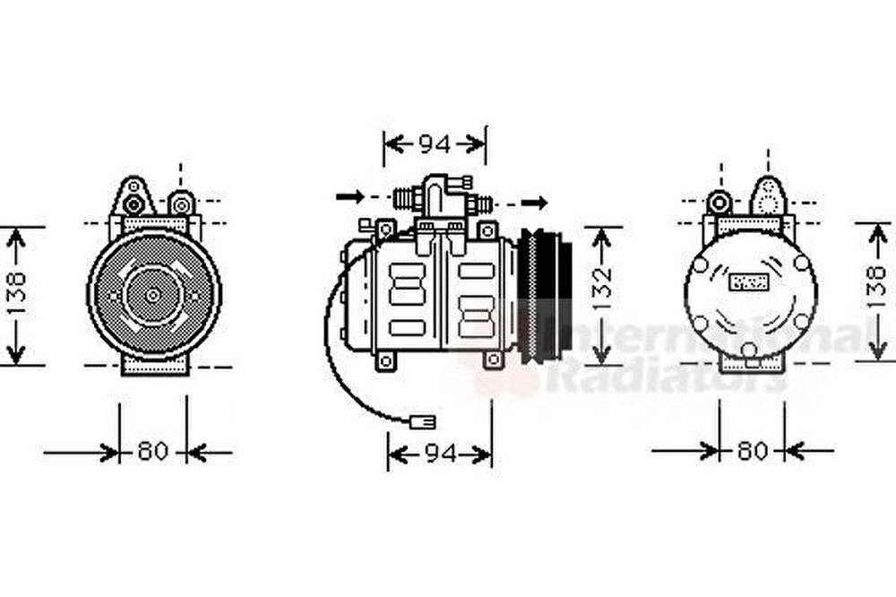 Van Wezel 0300K180 компрессор, кондиционер на AUDI 80 (89, 89Q, 8A, B3)