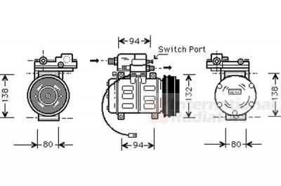 Van Wezel 0300K181 компрессор, кондиционер на AUDI 100 (44, 44Q, C3)