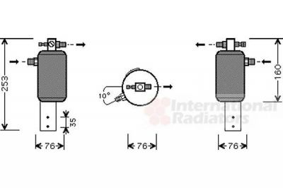 Van Wezel 0600D079 осушитель, кондиционер на 3 (E21)