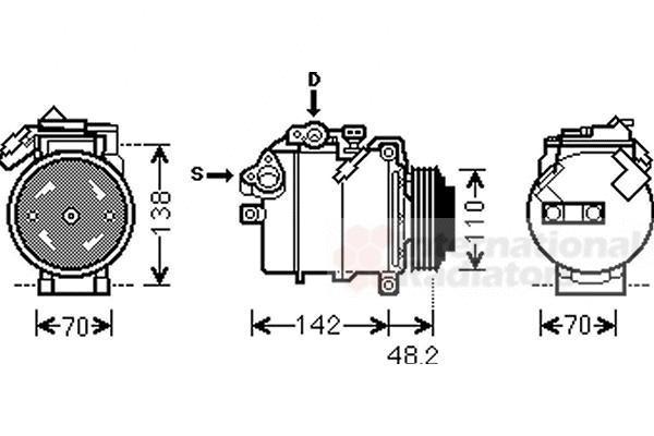 Van Wezel 0600K385 компрессор, кондиционер на 5 (E60)