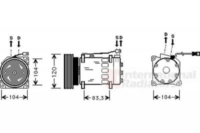 Van Wezel 0900K175 компрессор, кондиционер на PEUGEOT 607 (9D, 9U)
