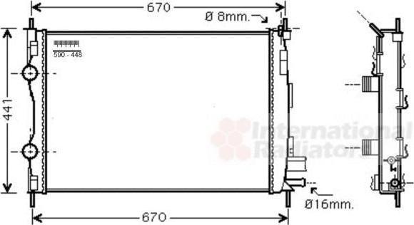 Van Wezel 13002361 радиатор, охлаждение двигателя на NISSAN QASHQAI / QASHQAI +2 (J10, JJ10)