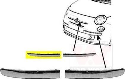 Van Wezel 1604584 облицовка, бампер на FIAT 500 C (312)