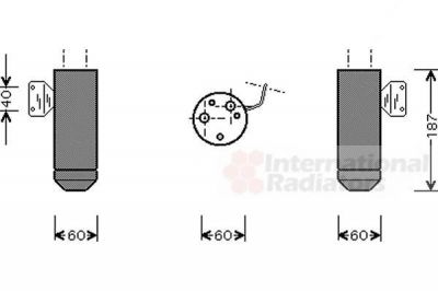 Van Wezel 1700D075 осушитель, кондиционер на FIAT PUNTO (188)