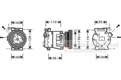 Van Wezel 1700K035 компрессор, кондиционер на FIAT PALIO Weekend (178DX)