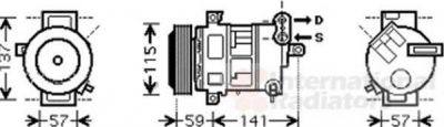 Van Wezel 1700K333 компрессор, кондиционер на FIAT PUNTO EVO (199)