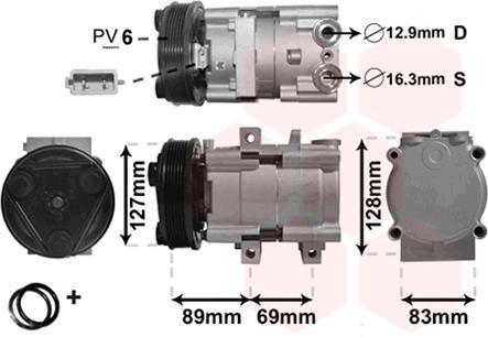 Van Wezel 1800K322 компрессор, кондиционер на FORD MONDEO I седан (GBP)