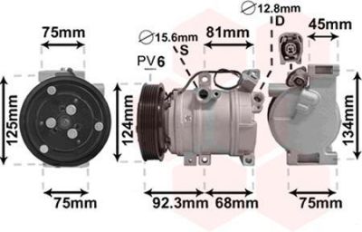 Van Wezel 2700K219 компрессор, кондиционер на MAZDA 6 (GG)