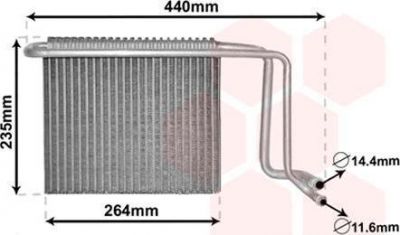 Van Wezel 3000V563 испаритель, кондиционер на MERCEDES-BENZ VITO автобус (W639)