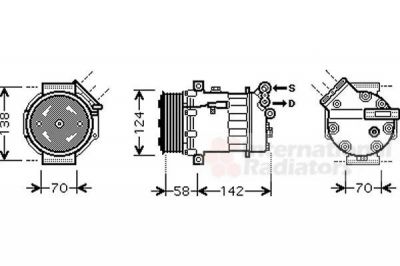 Van Wezel 3700K448 компрессор, кондиционер на OPEL SIGNUM