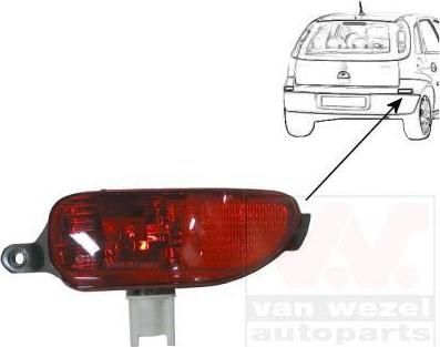 Van Wezel 3777928 задний противотуманный фонарь на OPEL CORSA C (F08, F68)