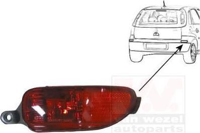 Van Wezel 3777938 задний противотуманный фонарь на OPEL CORSA C (F08, F68)