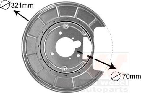 Van Wezel 4047374 отражатель, диск тормозного механизма на PEUGEOT 406 купе (8C)