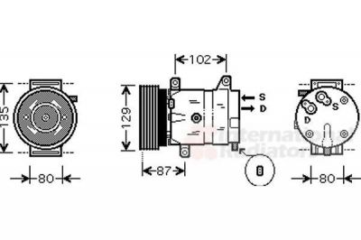 Van Wezel 4300K386 компрессор, кондиционер на RENAULT LAGUNA II (BG0/1_)