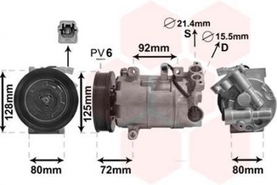 Van Wezel 4300K489 компрессор, кондиционер на RENAULT MEGANE III купе (DZ0/1_)