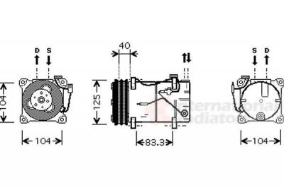 Van Wezel 5900K119 компрессор, кондиционер на VOLVO 940 II универсал (945)