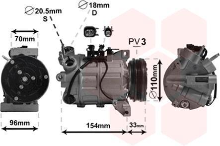 Van Wezel 5900K183 компрессор, кондиционер на VOLVO S60 II