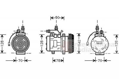 Van Wezel 7400K029 компрессор, кондиционер на PORSCHE 911 кабрио