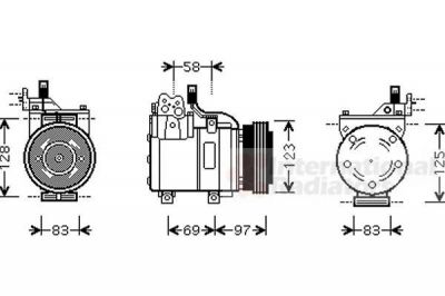 Van Wezel 8200K198 компрессор, кондиционер на HYUNDAI GETZ (TB)