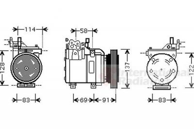 Van Wezel 8200K199 компрессор, кондиционер на HYUNDAI GETZ (TB)